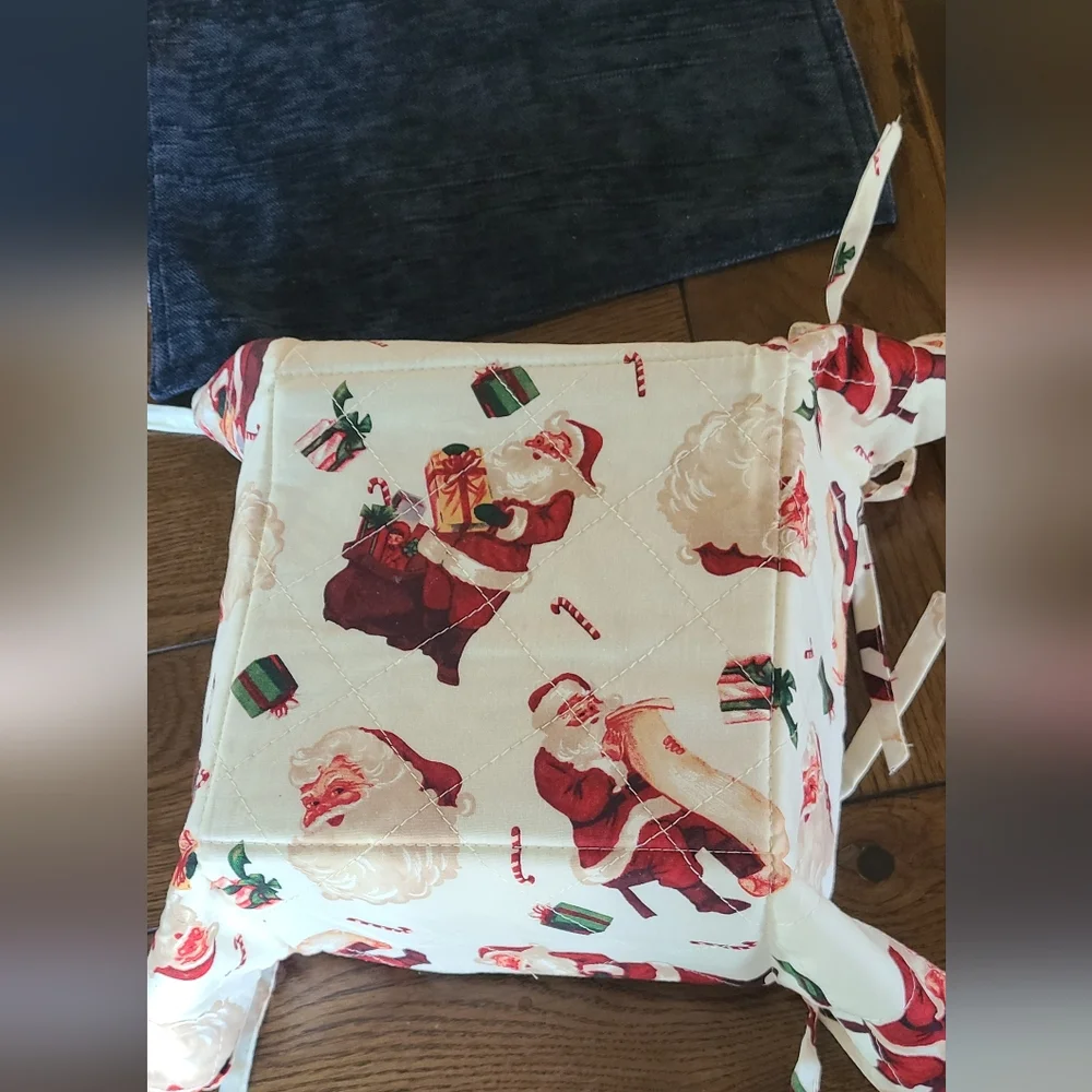 Casserole cozy with cute Santa design can hold 8